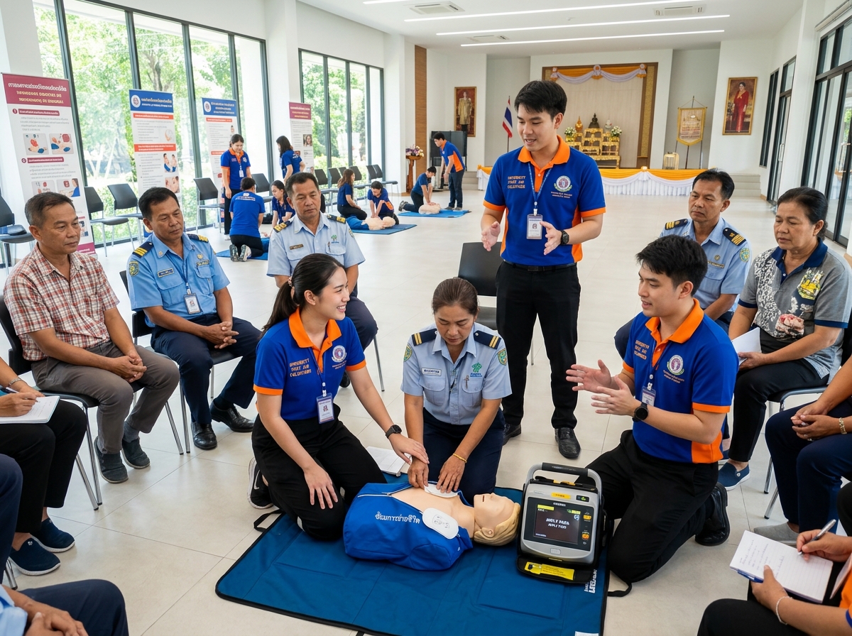 การอบรมการทำ CPR ปฐมพยาบาลเบื้องต้นแก่ประชาชน